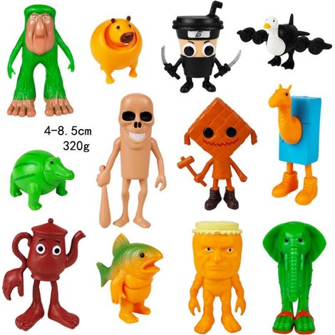 Tralalero 12-teiliges Set beweglicher Figuren, Weihnachtsdekoration und Spielzeugset, originelles Geschenk für die Feiertage