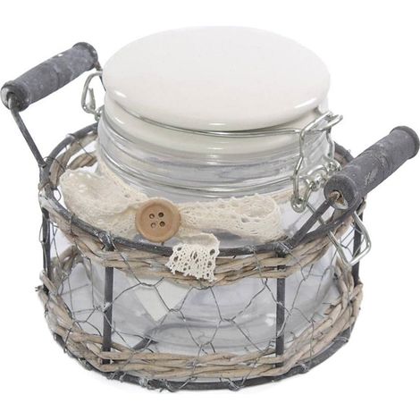 Cesto a rete con barattolo, Ø15H10 cm (kit da 3) (1/2)