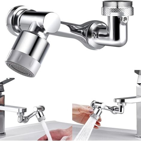 1080 Schwenkbarer Wasserhahnbelüfter mit 2 Funktionen, multifunktionaler drehbarer Wasserhahnverlängerungshahn, wassersparender Filterstrahlregler, universeller Wasserhahnbelüfter – (1 Stück) (1/4)