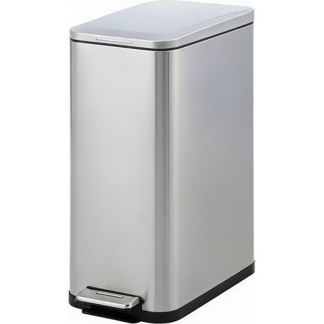 Poubelle de Cuisine 50 L Slim en Inox à Pédale (1/5)