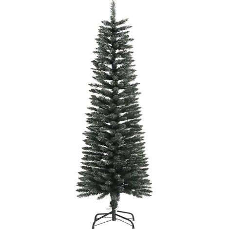 Albero di Natale Albero natalizio Albero festivo Artificiale Sottile con Base Verde 120 cm PVC (1/5)