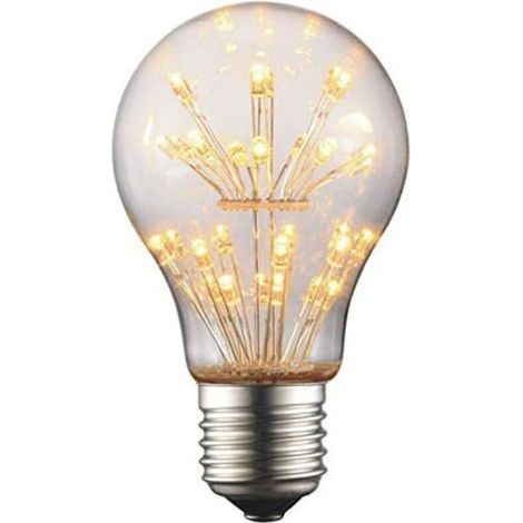 A60 3W LED Ampoule de Filament Forme classique sphérique,220V E27 Culot, Blanc Chaud 2200K, Angle de Faisceau 360°, Equivalent à 30 Watt,Surface imprimée aspect starry (A60) (1/5)