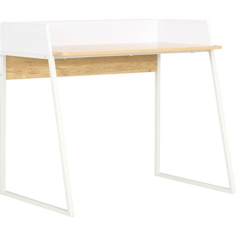 Desk White and Oak 90x60x88 cm vidaXL