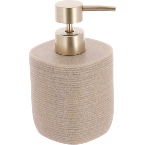 Dispenser di sapone in poliresina strie 400 ml- beige - Tendance