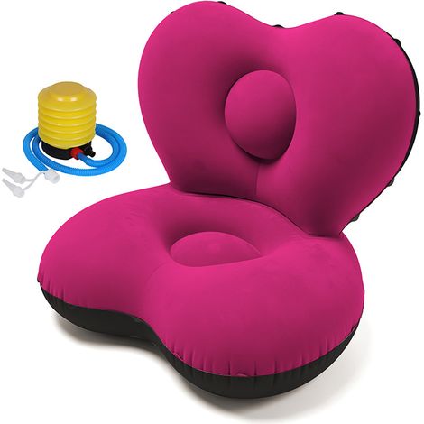 Fauteuil Gonflable Cœur 82 x 88 x 80 cm, Canapé 1 Place en PVC Floqué avec Pompe, Chaise Lounge Maison Extérieur (1/5)