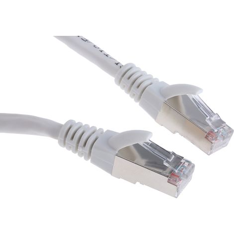 Câble Ethernet cat 5e Avec connecteur gaine PVC Blanc / , Aluminium, 500mm ( Prix pour 1 )