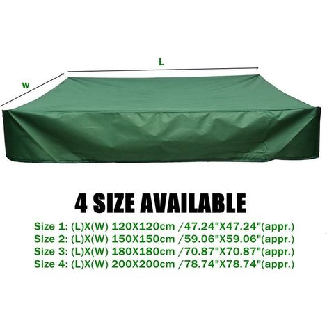 Housse de protection etanche pour meuble salon de jardin rectangulaire 200 x 200cm - Vert A (1/5)