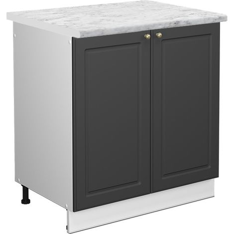Armario bajo para fregadero Fame-Line, Antracita-oro, 80 cm , ET Mármol, Vicco (1/5)