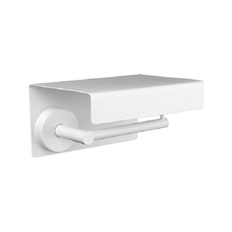 Portarotolo a muro design coperto in acciaio inox bianco opaco  MIRA-B kamalu