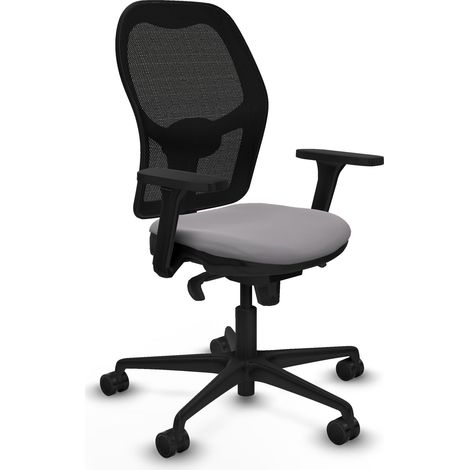 Jorquera sincro malla negra similpiel gris brazos 3D base nailon ruedas 65mm nailon (1/5)