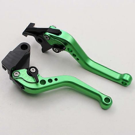 Convient pour la moto Kawasaki Z750S, tringle de frein, d'embrayage et de klaxon modifiée, accessoires de poignée de frein en alliage d'aluminium (tige courte verte) (1/5)