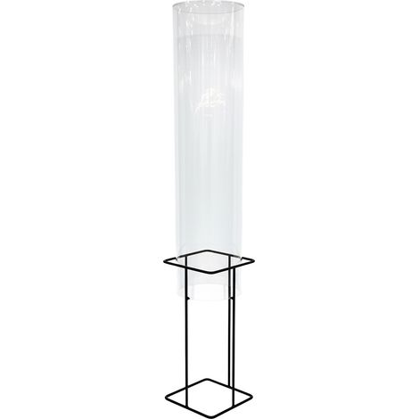 Relaxdays Colonna per pesci, 84x20 cm, acrilico/metallo, torre per laghetto, decorazione per stagno, trasparente/grigio
