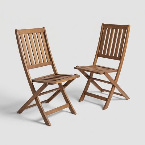 Set de 2 sillas plegables de jardín en madera de acacia Mali YES (1/5)