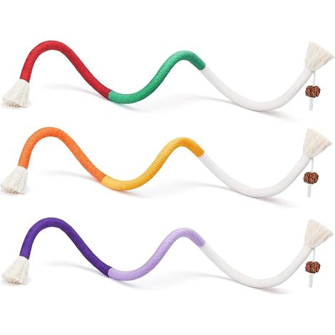 3 Pcs Jouet Chat Corde a Macher avec Herbe a Chat pour Soins Dentaires (1/5)