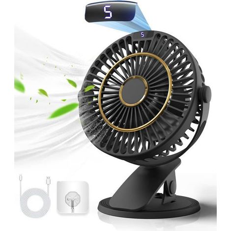 Ventilateur de bureau - YYV - Mini ventilateur 15 cm - 5 vitesses - Rechargeable par USB - Silencieux (1/4)