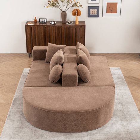 Canapé modulable nuage compressé en chenille confortable pour salon et chambre (1/5)