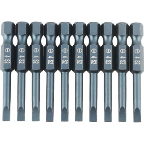 10 embouts de tournevis fendus 1/4 pouce, tige hexagonale 50mm, acier S2, jeu H6.3x50mm pour travaux de précision (1/5)