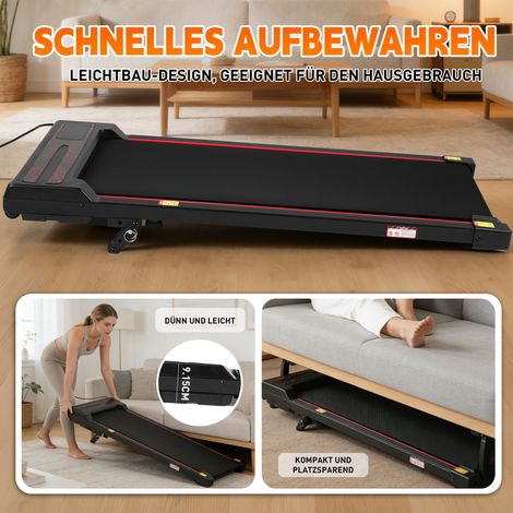 Tapis de course pliable 2-en-1 pour maison, inclinaison réglable, vitesse 1-6 km/h, électrique et portable avec télécommande, machine de marche et jogging, écran LED (1/5)