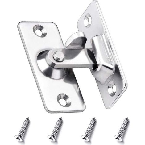 2pcs 90 Degree Stainless Steel Door Lock with Screws for Bedroom Bathroom Furniture MUMU (1/4)