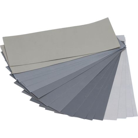 GARRYFIZH Ensemble de 20 papiers de verre secs et humides de 1000 à 7000 grains, imperméables, adaptés au ponçage