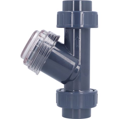Filtre en Y PVC 40mm, perte de charge minimale, débit rapide, crépine Y pour traitement d'eau et industrie chimique, résistance optimale. (1/5)