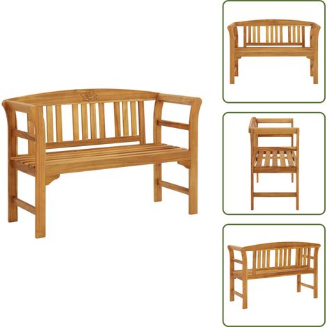 The Living Store Panchina da Giardino 114 cm in Legno Massello di Acacia - Panca in legno