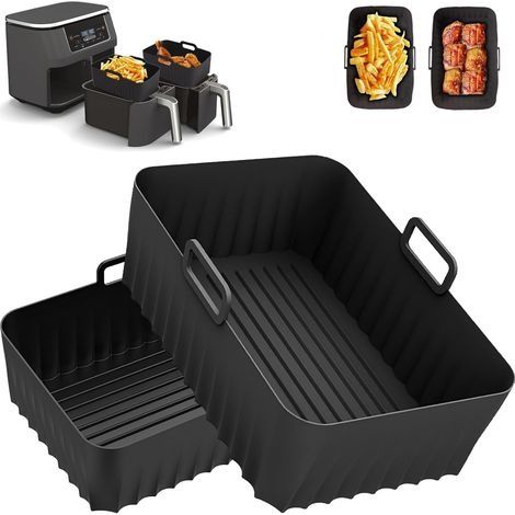 Moule Silicone Air Fryer Accessoires pour Philips Ninja Foodi Max Foodi AF400EU AF300EU 7.6-9.5L, Airfryer Pot pour Cosori Moulinex Tefal Dual Friteuse à Air (1/5)
