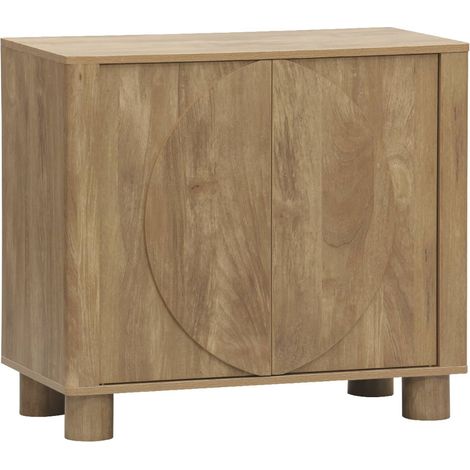 Exotic mango wood effect 2-door sideboard 80cm Pondi