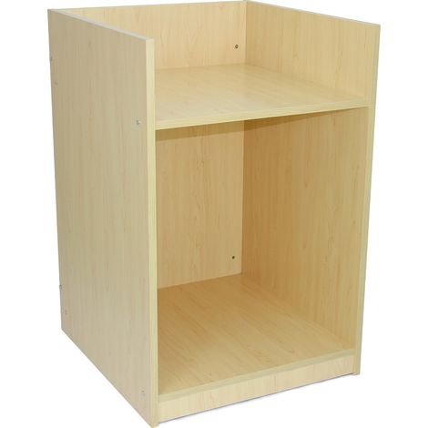 Mostrador para Caja Registradora MDF color Arce 60x60x90cm Diseño modular compacto 2 estantes Ideal para tiendas y comercios Fácil Montaje Mostrador Recepción Expositor Comercial Recepción (1/5)