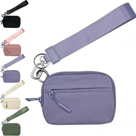 Portefeuille bracelet en nylon imperméable avec emplacements pour cartes, porte clés et poche à mon (1/5)