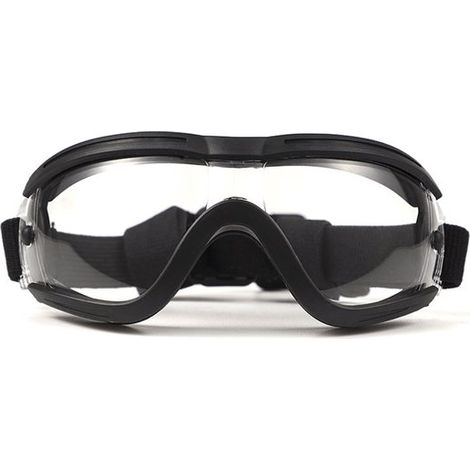 Lunettes de protection pour chien en polycarbonate, protection oculaire transparente et coupe-vent, avec sangle élastique réglable, adaptées à la marche, à la course et aux activités de plein air.