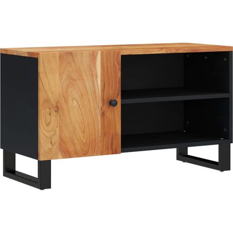 Mobile TV 80x33x46cm Legno Massello Acacia e Legno Multistrato vidaXL (1/5)