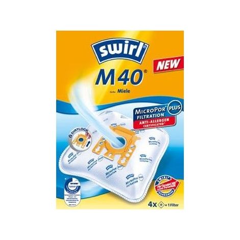 Swirl M 40 sacchi aspirapolvere arancione e bianco con filtro antiallergenico