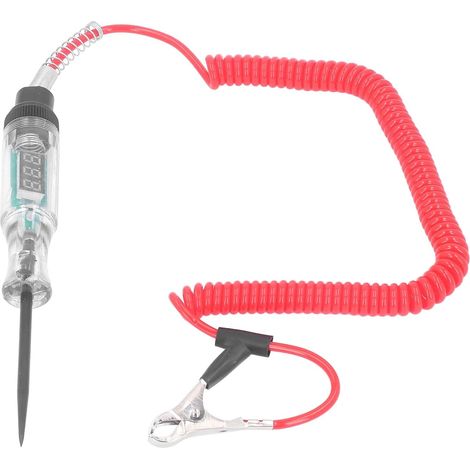 Stylo de test automobile, testeur de circuit LED, testeur électrique à affichage numérique pour voiture, camion, SUV, détection de courant de tension (Fil rouge nouveau type) (1/5)