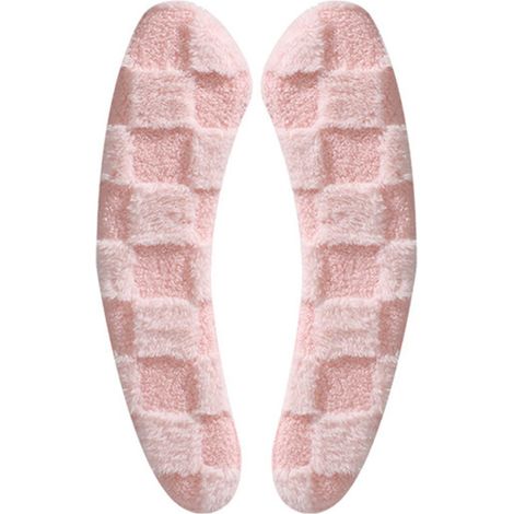 Coussinets de siège de toilette épais en peluche, universels, adhésifs, lavables, modèle hiver, couleur rose (1/3)