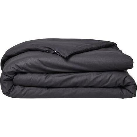 Housse de Couette 220X240 2 Personnes Coton Fusain (1/3)
