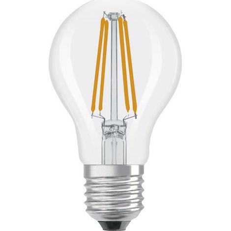 OSRAM LED Classic LED-Lampe mit Filament in klassischer Kolbenform, klarer Glasleuchtkörper, 2.2 W, E27 Fassung, EEK A, 470 lm für die Allgemeinbeleuchtung. (1/2)