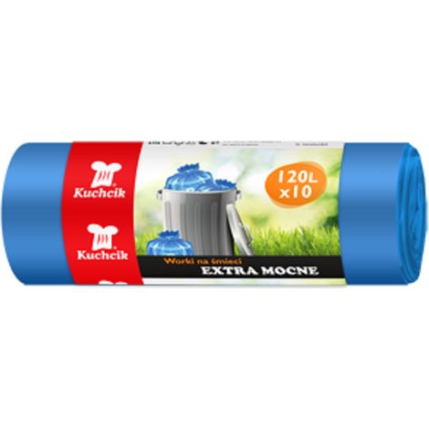 Sacchetti igienici Kuchcik in LDPE extra resistenti, blu, 120 litri, 10 pezzi (1/3)