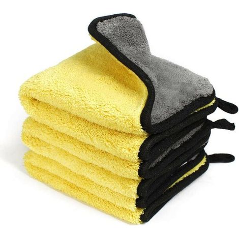 Confezione da 3 panni in microfibra per auto da 800 g. Panni in microfibra estremamente assorbenti, ad asciugatura rapida, riutilizzabili per la pulizia, la lucidatura dell'auto o per uso domestico. 3 (1/5)