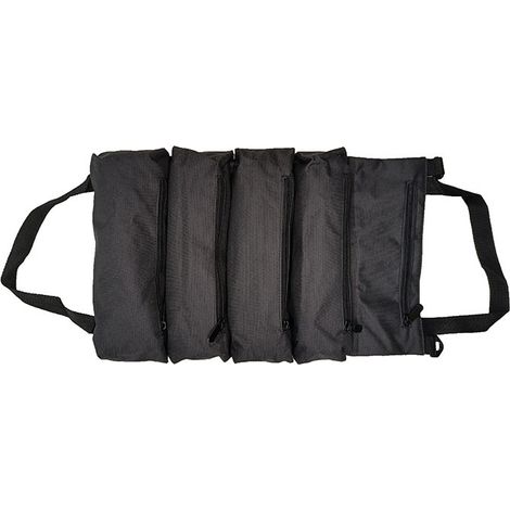 Tragbare, aufrollbare Werkzeugtasche mit Schnalle aus Oxford-Gewebe, Aufbewahrungstasche für Werkzeuge, Kleinteile und Autoteile, Schwarz (1/5)