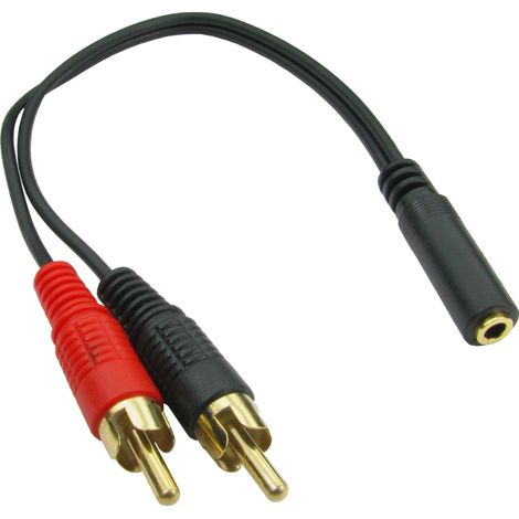 Rs Pro – Câble RCA mâle 3,5 mm vers RCA x2 – Longueur 200 mm – Gaine en PVC noir pour protection durable – Connexion audio de qualité