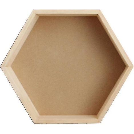 CREA Étagère murale en bois massif présentoir étagère hexagonale en nid d'abeille-14824 cm- (1/5)