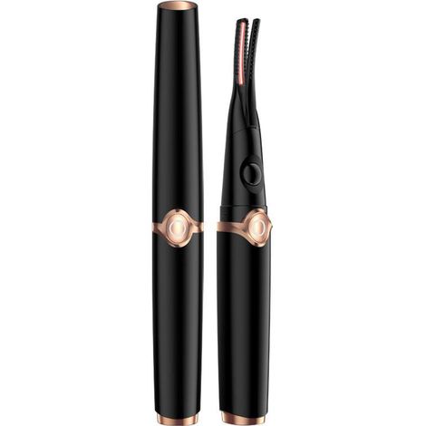 Recourbe-cils chauffant rechargeable avec peigne et pince, idéal pour les cils fins, raides ou faux cils. Préchauffage rapide pour un effet liftant et une définition longue durée. (1/5)
