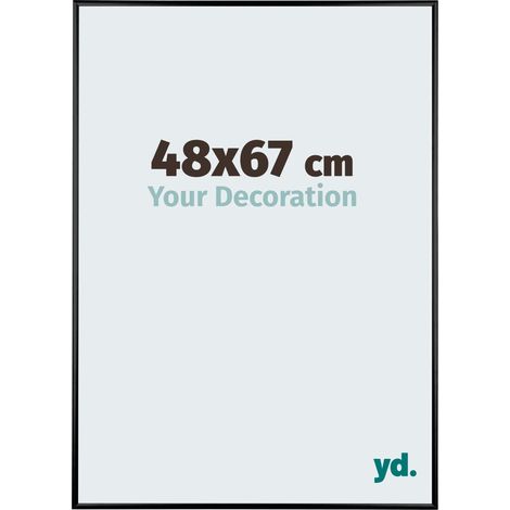 Your Decoration - 48x67 cm - Cadres Photos en Aluminium Avec Verre acrylique - Anti-Reflet - Excellente Qualité - Noir Brillant - Cadre Decoration Murale - Kent.