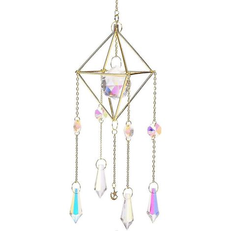 Attrape-soleil en cristal, suspension de fenêtre en cristal, prisme arc-en-ciel, ornements suspendus en cristal, mariage soleil et lune, Noël, bureau, plafond (1/5)