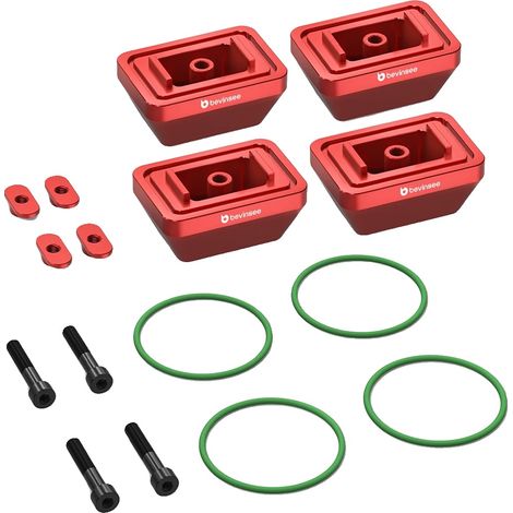 Jack Pad, Aluminium Billet, Usiné CNC, Rouge (1/2)