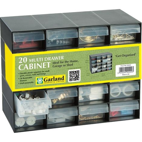 20 Multi Drawer Plastic Storage Cabinet for Home Garage or Shed