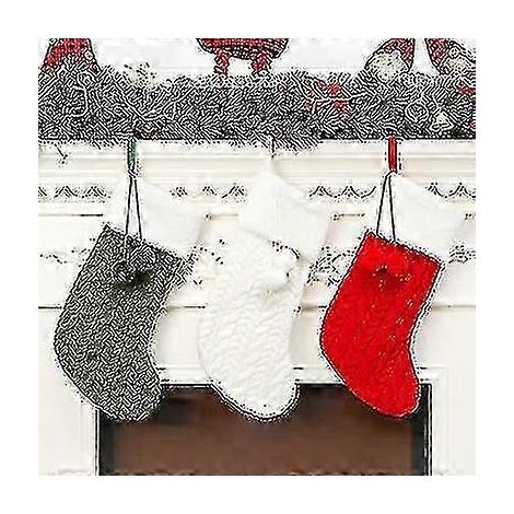 Lot de 3 bas de Noël tricotés avec décorations de Noël (1/5)