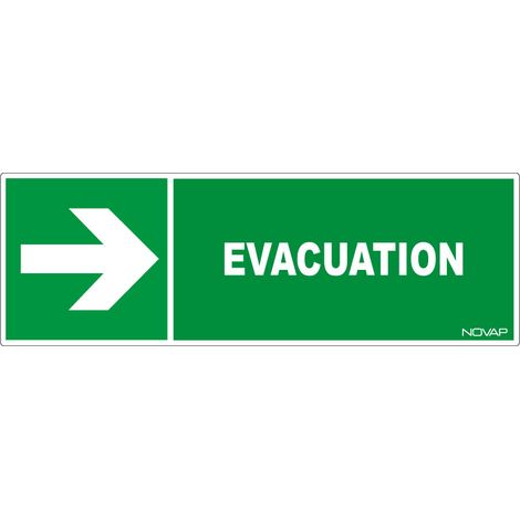Panneau Evacuation flèche droite - Rigide 450x150mm - 4030913
