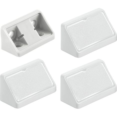 Cyclingcolors – Lot de 4 équerres d'assemblage double en plastique blanc – Raccord universel pour assemblage de meubles – Dimensions 44mm (1/2)